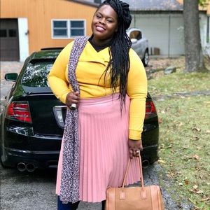 Pink Pleated Faux Leather Skirt - JCPenny NWT